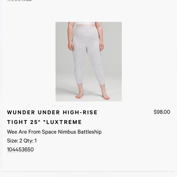 Lululemon wunder under 25” luxtreme - Picture 3 of 3